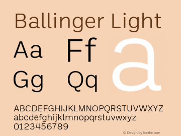 Ballinger Light Version 1.700;PS 001.700;hotconv 1.0.88;makeotf.lib2.5.64775图片样张