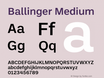 Ballinger Medium Version 1.700;PS 001.700;hotconv 1.0.88;makeotf.lib2.5.64775图片样张
