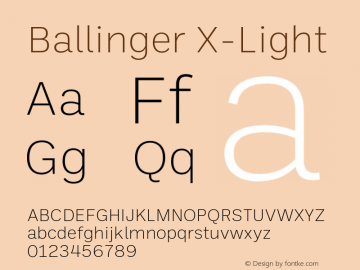 Ballinger X-Light Version 1.700;PS 001.700;hotconv 1.0.88;makeotf.lib2.5.64775图片样张