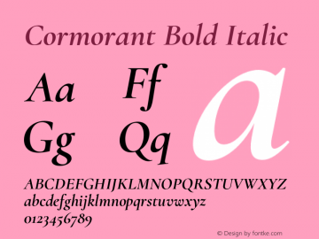 Cormorant Bold Italic Version 3.614;FEAKit 1.0图片样张