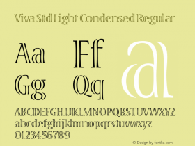 Viva Std Light Condensed Regular OTF 1.018;PS 001.002;Core 1.0.31;makeotf.lib1.4.1585图片样张