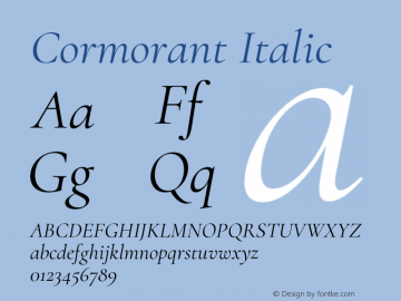 Cormorant Italic Version 3.614;FEAKit 1.0图片样张