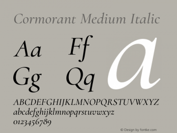Cormorant Medium Italic Version 3.614;FEAKit 1.0图片样张