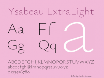 Ysabeau ExtraLight Version 0.022;FEAKit 1.0图片样张