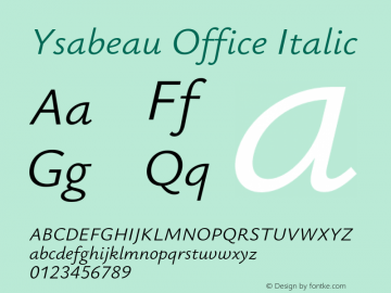 Ysabeau Office Italic Version 0.021;FEAKit 1.0图片样张