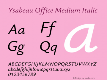 Ysabeau Office Medium Italic Version 0.021;FEAKit 1.0图片样张