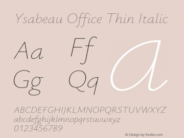 Ysabeau Office Thin Italic Version 0.021;FEAKit 1.0图片样张