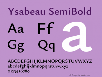 Ysabeau SemiBold Version 0.022;FEAKit 1.0图片样张