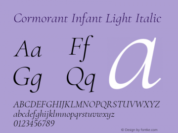 Cormorant Infant Light Italic Version 3.614图片样张