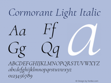 Cormorant Light Italic Version 3.614图片样张