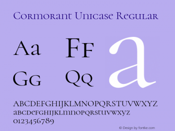 Cormorant Unicase Regular Version 3.614图片样张