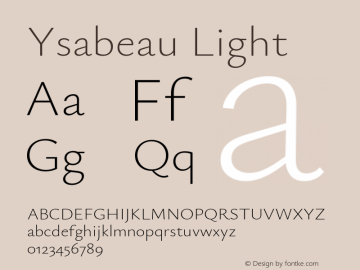 Ysabeau Light Version 0.022图片样张