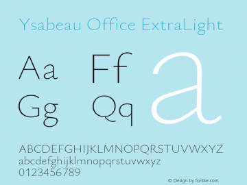 Ysabeau Office ExtraLight Version 0.021图片样张