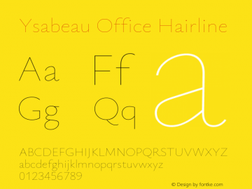 Ysabeau Office Hairline Version 0.021图片样张