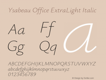 Ysabeau Office ExtraLight Italic Version 0.021图片样张