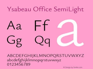 Ysabeau Office SemiLight Version 0.021图片样张