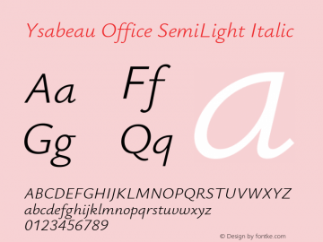 Ysabeau Office SemiLight Italic Version 0.021图片样张