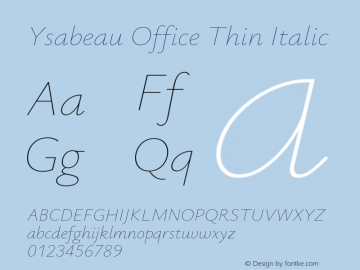 Ysabeau Office Thin Italic Version 0.021图片样张