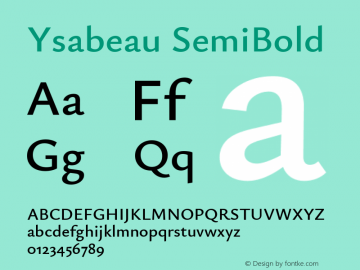 Ysabeau SemiBold Version 0.022图片样张