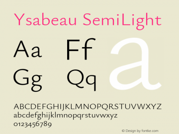 Ysabeau SemiLight Version 0.022图片样张