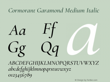 CormorantGaramond-MediumItalic Version 3.614;FEAKit 1.0图片样张