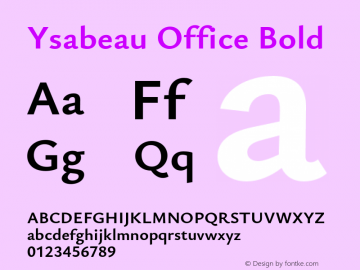 YsabeauOffice-Bold Version 0.014;FEAKit 1.0图片样张