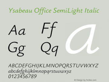 YsabeauOffice-SemiLightItalic Version 0.021;FEAKit 1.0图片样张