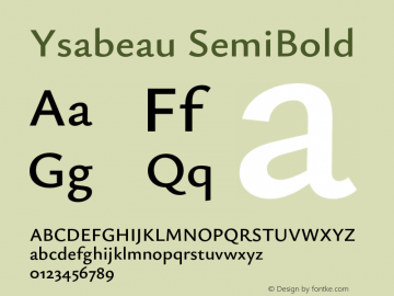 Ysabeau-SemiBold Version 0.022;FEAKit 1.0图片样张