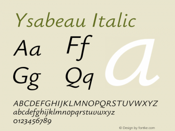 Ysabeau-Italic Version 0.021;FEAKit 1.0图片样张