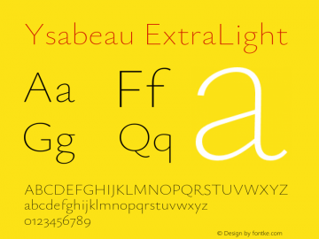 Ysabeau-ExtraLight Version 0.022;FEAKit 1.0图片样张