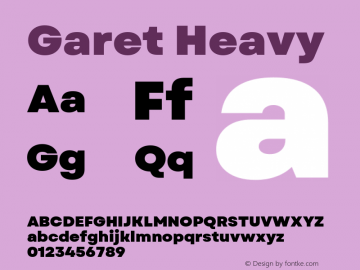 Garet Heavy Version 1.000; ttfautohint (v1.8)图片样张