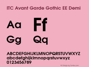 ITC Avant Garde Gothic EE Demi 2.0图片样张