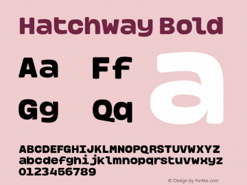 Hatchway-Bold Version 1.000;hotconv 1.0.109;makeotfexe 2.5.65596图片样张