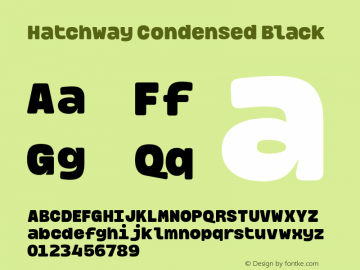 HatchwayCondensed-Black Version 1.000;hotconv 1.0.109;makeotfexe 2.5.65596图片样张