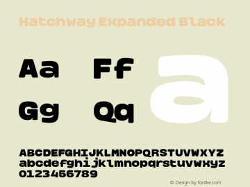 HatchwayExpanded-Black Version 1.000;hotconv 1.0.109;makeotfexe 2.5.65596图片样张