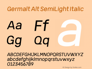 GermaltAlt-SemiLightItalic Version 1.000图片样张