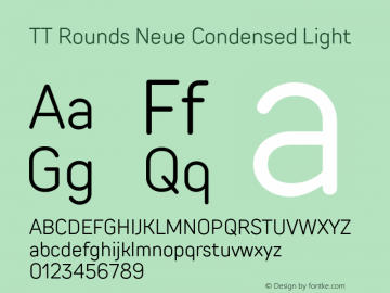 TTRoundsNeue-CondLight Version 1.000图片样张