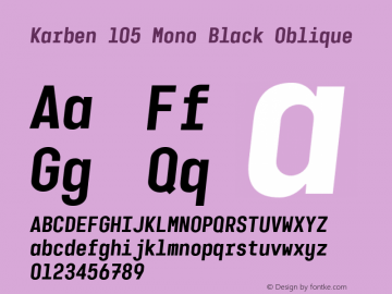 Karben105Mono-BlackOblique Version 2.000 | wf-rip DC20160615图片样张