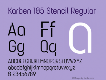 Karben105Stencil-Regular Version 1.000 | wf-rip DC20160615图片样张