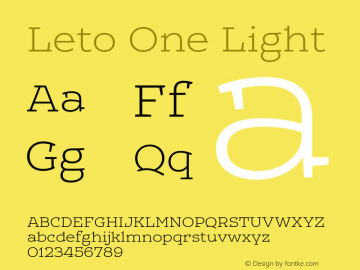 LetoOne-Light Version 1.000 2013 initial release图片样张