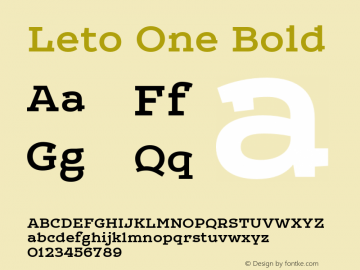 LetoOne-Bold Version 1.000 2013 initial release图片样张