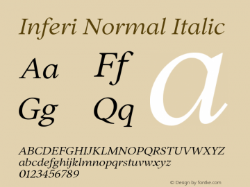 Inferi-NormalItalic Version 1.000;PS 001.000;hotconv 1.0.88;makeotf.lib2.5.64775图片样张