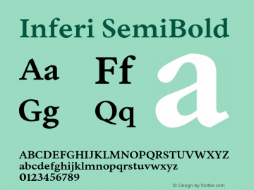 Inferi-SemiBold Version 1.000;PS 001.000;hotconv 1.0.88;makeotf.lib2.5.64775图片样张