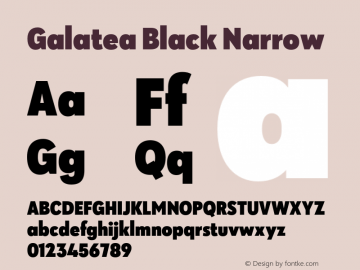 Galatea Black Narrow Version 1.000;PS 001.000;hotconv 1.0.88;makeotf.lib2.5.64775图片样张