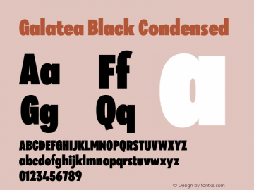 Galatea Black Condensed Version 1.000;PS 001.000;hotconv 1.0.88;makeotf.lib2.5.64775图片样张