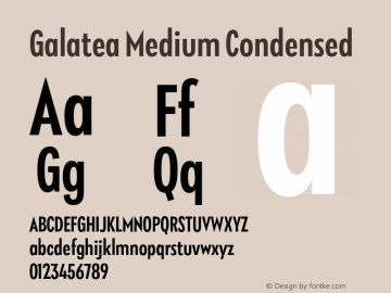 Galatea Medium Condensed Version 1.000;PS 001.000;hotconv 1.0.88;makeotf.lib2.5.64775图片样张