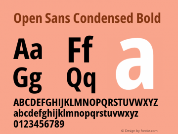 Open Sans Condensed Bold Version 3.000图片样张