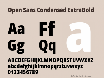 Open Sans Condensed ExtraBold Version 3.000图片样张
