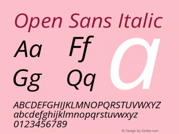 Open Sans Italic Version 3.000图片样张