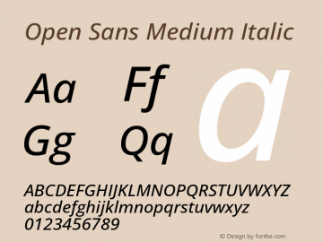 Open Sans Medium Italic Version 3.000图片样张